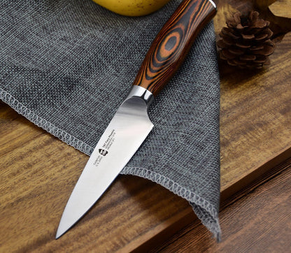 Cheese Knife, Tomato Knife 5.5" Serrated Blade, High Carbon German Steel, Mutil-Use Non Stick Design, Pakkawood Handle - Fiery Phoenix Series