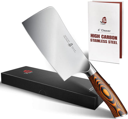 Cheese Knife, Tomato Knife 5.5" Serrated Blade, High Carbon German Steel, Mutil-Use Non Stick Design, Pakkawood Handle - Fiery Phoenix Series