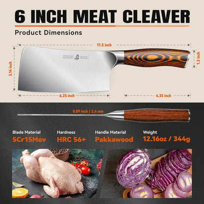 Cheese Knife, Tomato Knife 5.5" Serrated Blade, High Carbon German Steel, Mutil-Use Non Stick Design, Pakkawood Handle - Fiery Phoenix Series