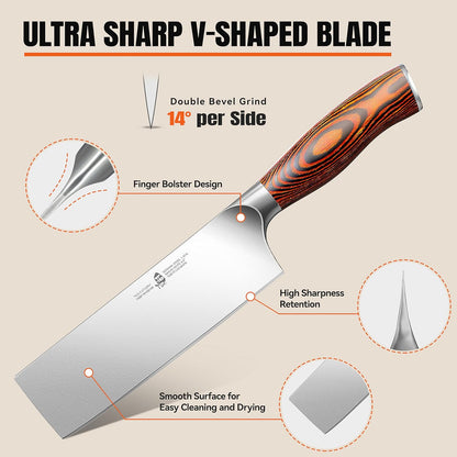 Cheese Knife, Tomato Knife 5.5" Serrated Blade, High Carbon German Steel, Mutil-Use Non Stick Design, Pakkawood Handle - Fiery Phoenix Series