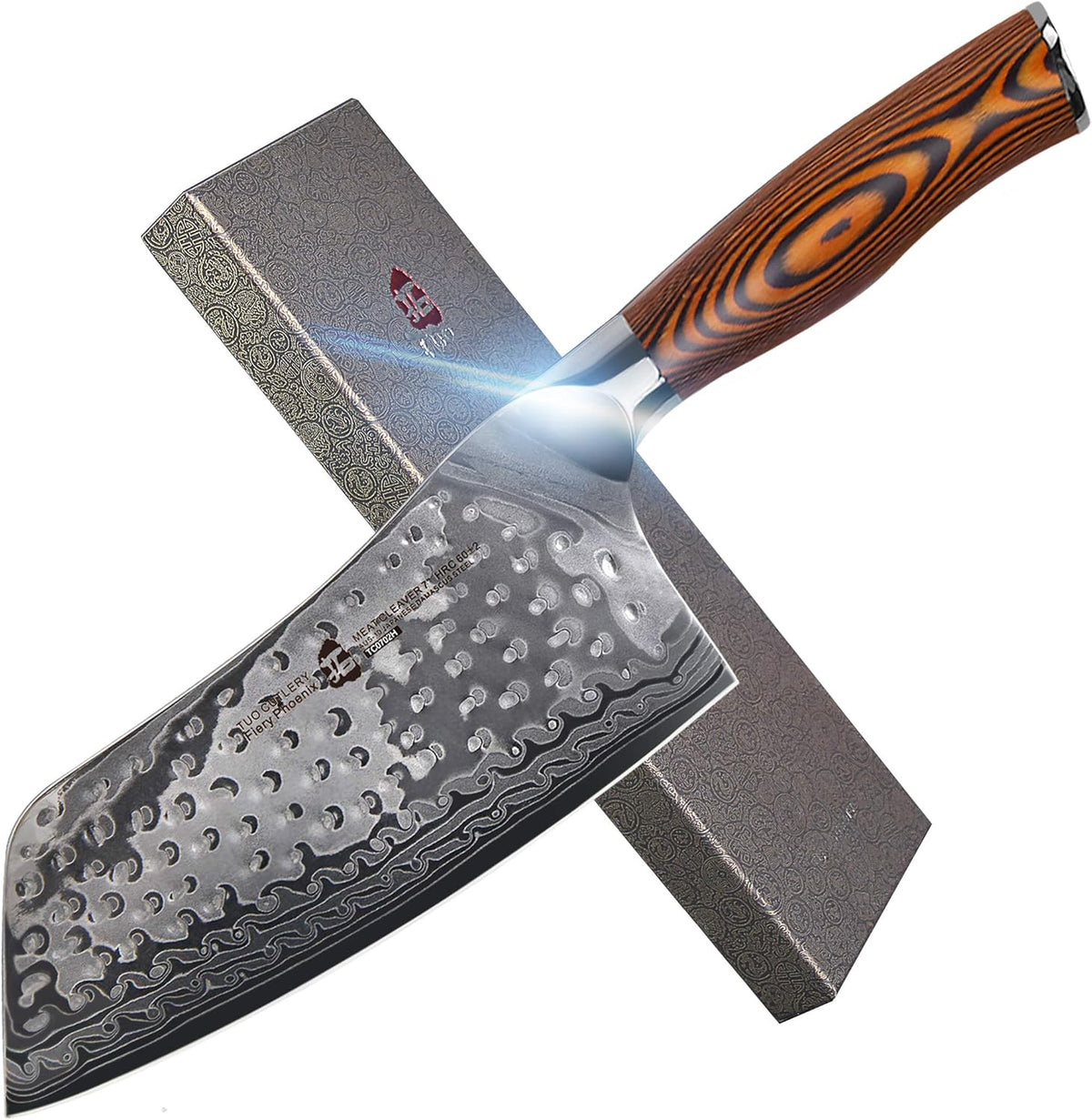 Cheese Knife, Tomato Knife 5.5" Serrated Blade, High Carbon German Steel, Mutil-Use Non Stick Design, Pakkawood Handle - Fiery Phoenix Series