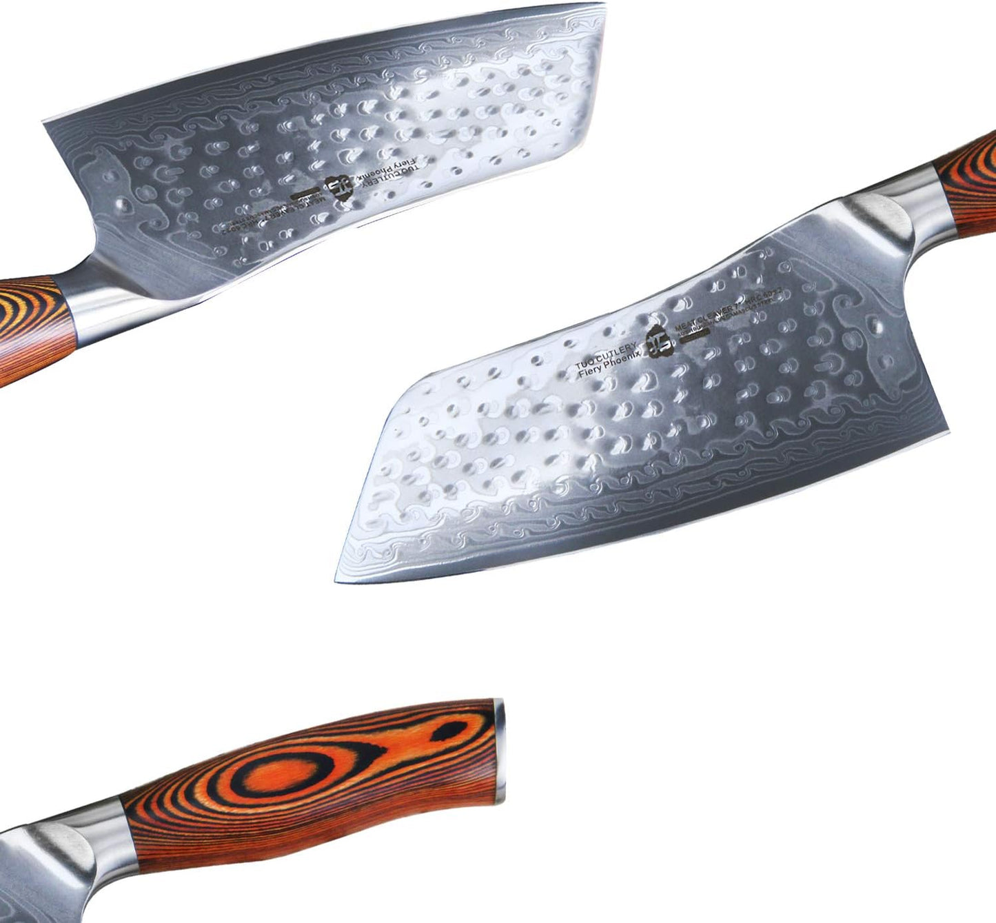 Cheese Knife, Tomato Knife 5.5" Serrated Blade, High Carbon German Steel, Mutil-Use Non Stick Design, Pakkawood Handle - Fiery Phoenix Series