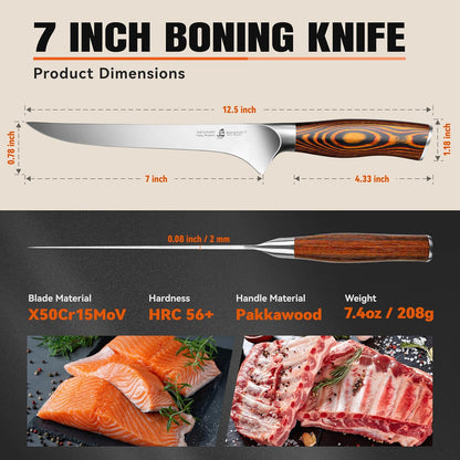 Cheese Knife, Tomato Knife 5.5" Serrated Blade, High Carbon German Steel, Mutil-Use Non Stick Design, Pakkawood Handle - Fiery Phoenix Series