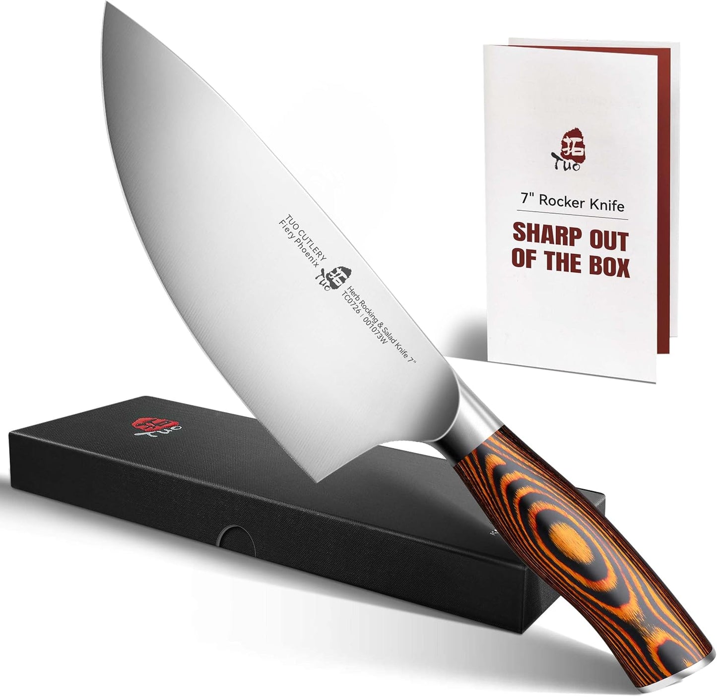 Cheese Knife, Tomato Knife 5.5" Serrated Blade, High Carbon German Steel, Mutil-Use Non Stick Design, Pakkawood Handle - Fiery Phoenix Series