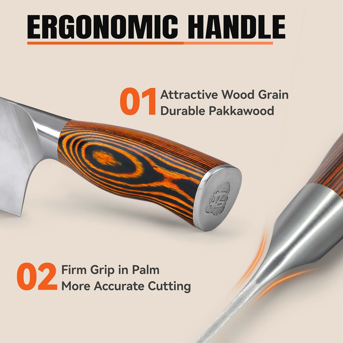 Cheese Knife, Tomato Knife 5.5" Serrated Blade, High Carbon German Steel, Mutil-Use Non Stick Design, Pakkawood Handle - Fiery Phoenix Series