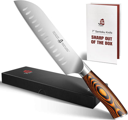 Cheese Knife, Tomato Knife 5.5" Serrated Blade, High Carbon German Steel, Mutil-Use Non Stick Design, Pakkawood Handle - Fiery Phoenix Series