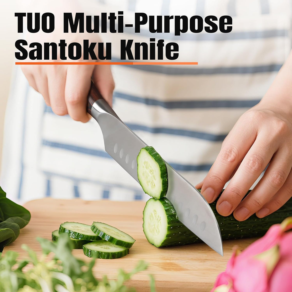 Cheese Knife, Tomato Knife 5.5" Serrated Blade, High Carbon German Steel, Mutil-Use Non Stick Design, Pakkawood Handle - Fiery Phoenix Series