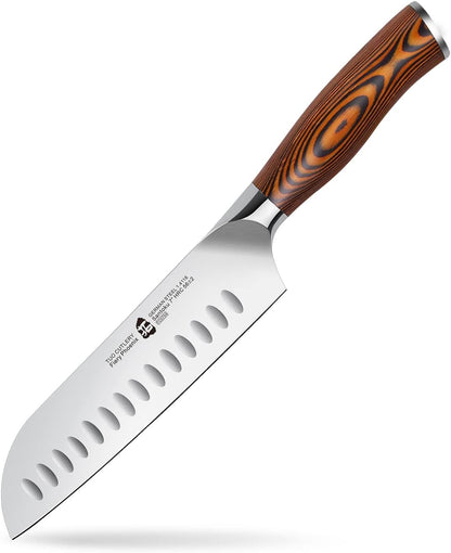 Cheese Knife, Tomato Knife 5.5" Serrated Blade, High Carbon German Steel, Mutil-Use Non Stick Design, Pakkawood Handle - Fiery Phoenix Series
