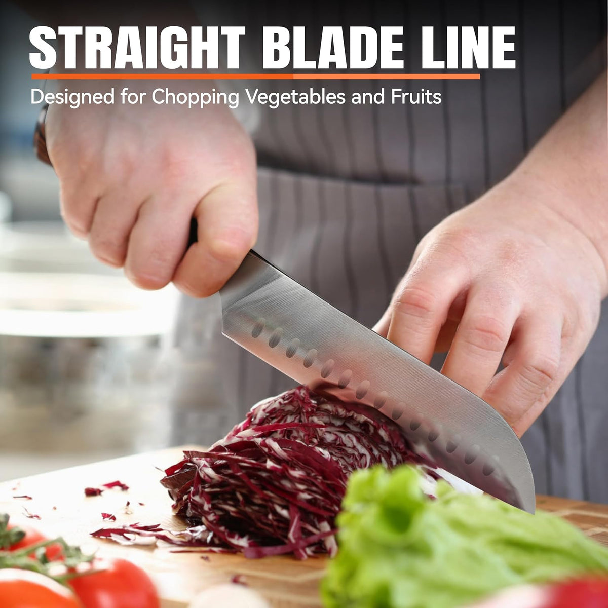 Cheese Knife, Tomato Knife 5.5" Serrated Blade, High Carbon German Steel, Mutil-Use Non Stick Design, Pakkawood Handle - Fiery Phoenix Series