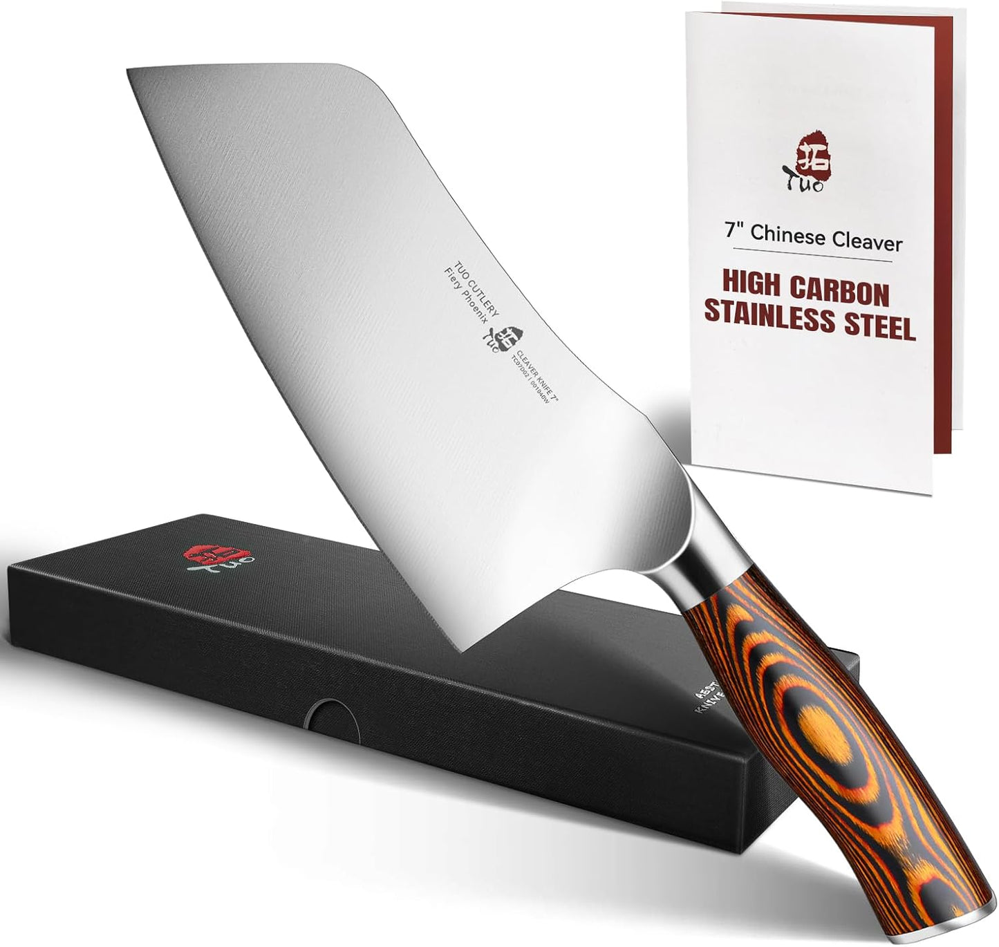 Cheese Knife, Tomato Knife 5.5" Serrated Blade, High Carbon German Steel, Mutil-Use Non Stick Design, Pakkawood Handle - Fiery Phoenix Series