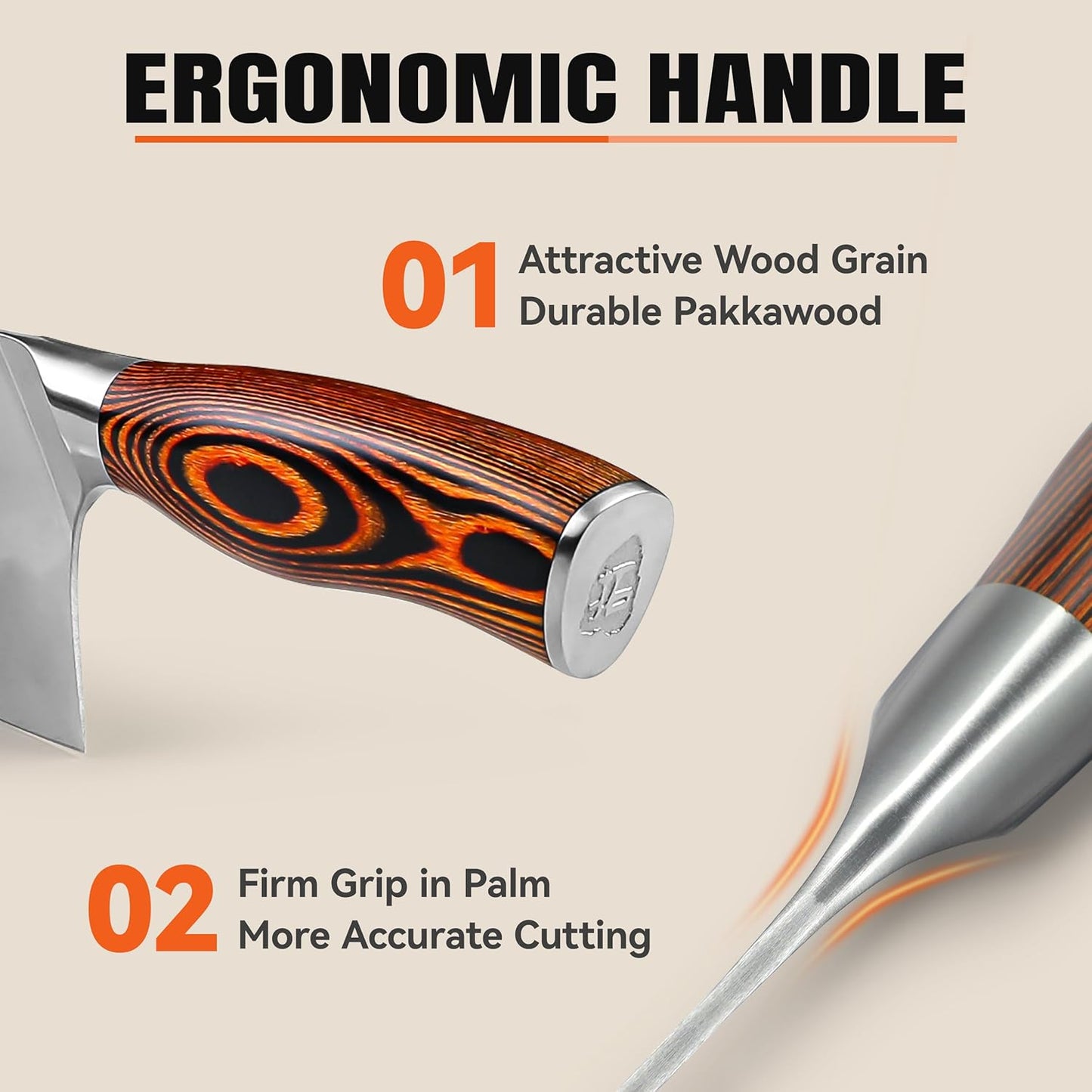 Cheese Knife, Tomato Knife 5.5" Serrated Blade, High Carbon German Steel, Mutil-Use Non Stick Design, Pakkawood Handle - Fiery Phoenix Series