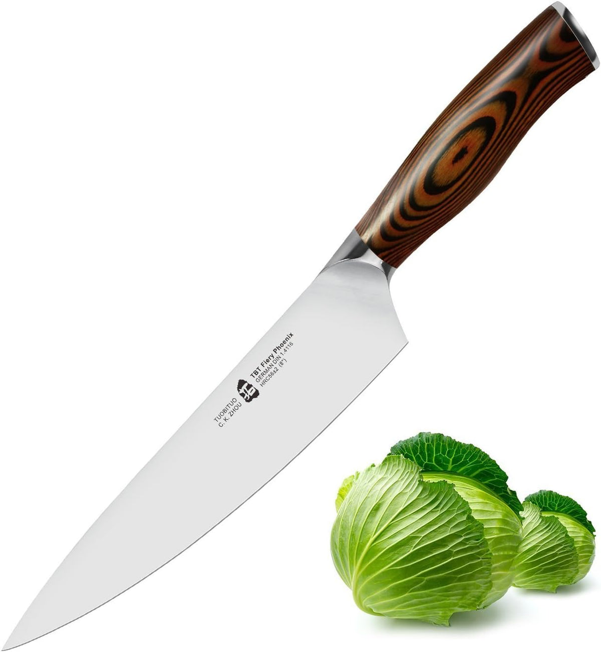 Cheese Knife, Tomato Knife 5.5" Serrated Blade, High Carbon German Steel, Mutil-Use Non Stick Design, Pakkawood Handle - Fiery Phoenix Series