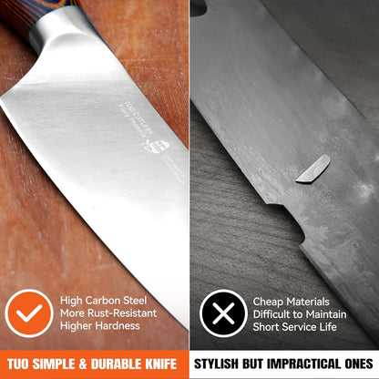 Cheese Knife, Tomato Knife 5.5" Serrated Blade, High Carbon German Steel, Mutil-Use Non Stick Design, Pakkawood Handle - Fiery Phoenix Series
