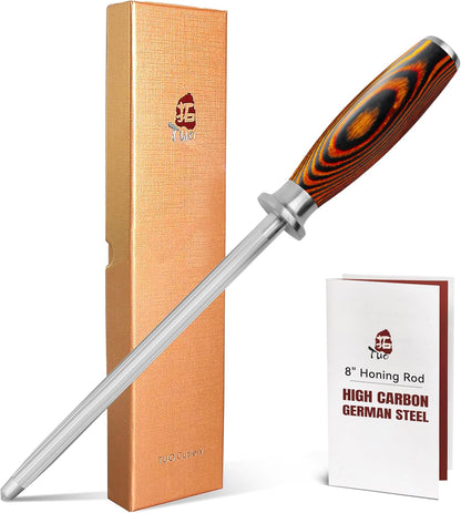 Cheese Knife, Tomato Knife 5.5" Serrated Blade, High Carbon German Steel, Mutil-Use Non Stick Design, Pakkawood Handle - Fiery Phoenix Series