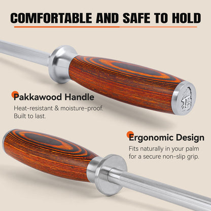 Cheese Knife, Tomato Knife 5.5" Serrated Blade, High Carbon German Steel, Mutil-Use Non Stick Design, Pakkawood Handle - Fiery Phoenix Series
