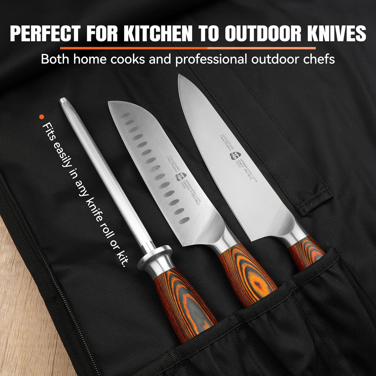 Cheese Knife, Tomato Knife 5.5" Serrated Blade, High Carbon German Steel, Mutil-Use Non Stick Design, Pakkawood Handle - Fiery Phoenix Series