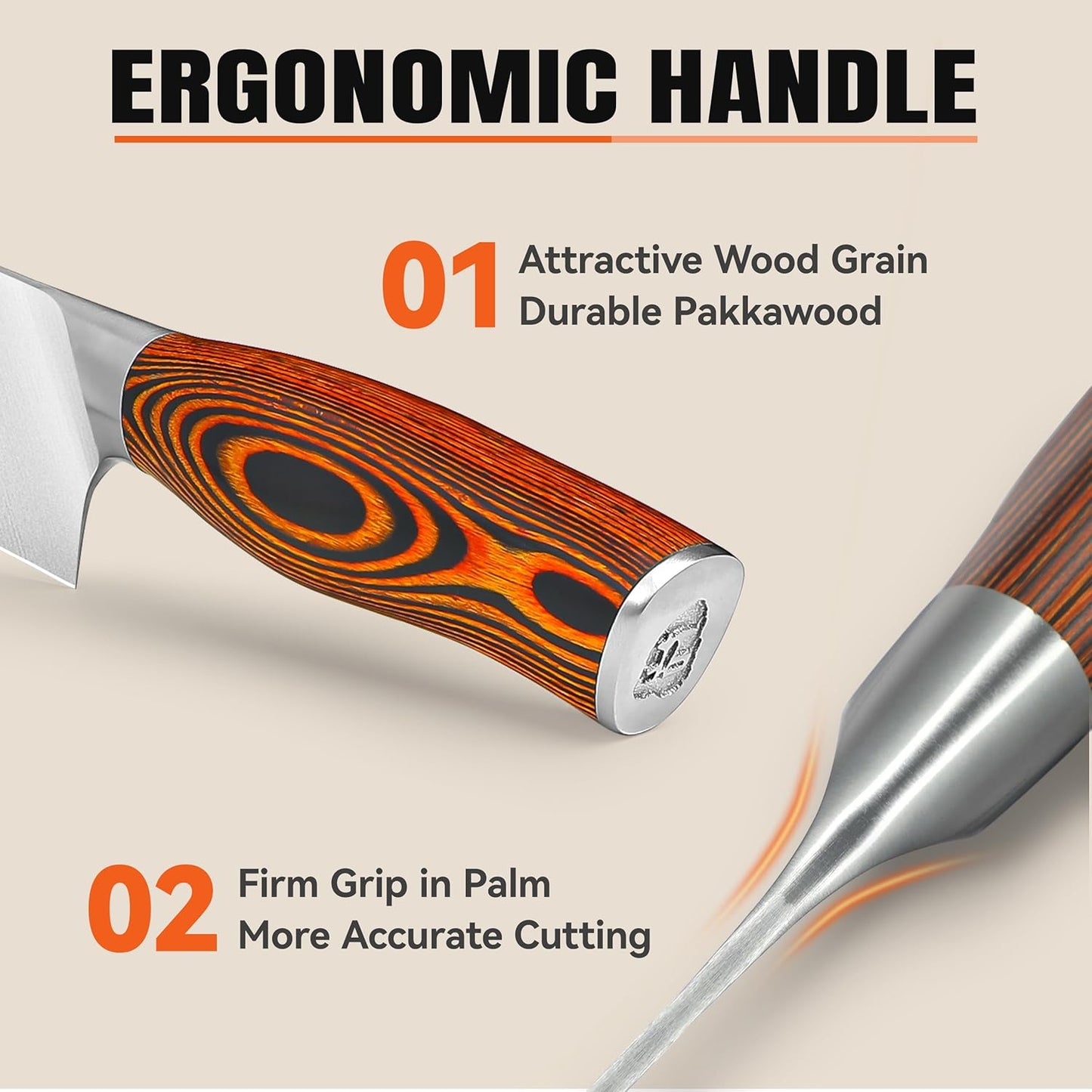 Cheese Knife, Tomato Knife 5.5" Serrated Blade, High Carbon German Steel, Mutil-Use Non Stick Design, Pakkawood Handle - Fiery Phoenix Series