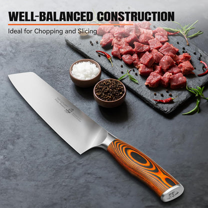 Cheese Knife, Tomato Knife 5.5" Serrated Blade, High Carbon German Steel, Mutil-Use Non Stick Design, Pakkawood Handle - Fiery Phoenix Series