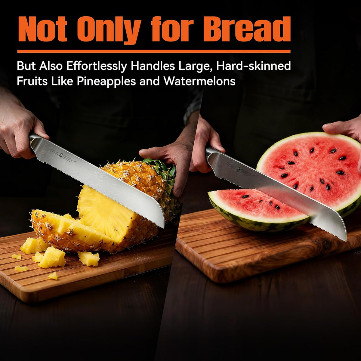 Cheese Knife, Tomato Knife 5.5" Serrated Blade, High Carbon German Steel, Mutil-Use Non Stick Design, Pakkawood Handle - Fiery Phoenix Series