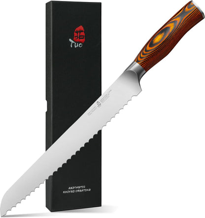 Cheese Knife, Tomato Knife 5.5" Serrated Blade, High Carbon German Steel, Mutil-Use Non Stick Design, Pakkawood Handle - Fiery Phoenix Series