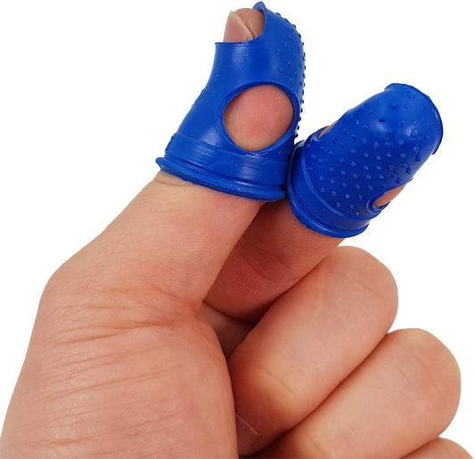 Rubber Fingers Tips Guard Anti Slip Rubbers pad Gel, Hand Finger Sleeves Protectors for Your Paperwork, Cutting and Office Supplies tasks, Silicone Timble (L)