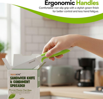 Performore Sandwich Knife – 4" Stainless Steel Blade, 1.5" Wide, 1.2mm Thick – Serrated Kitchen Knife for Sandwiches, Spreading & Slicing – Durable Bread, Bagel & Deli Knife