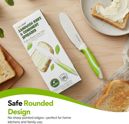 Performore Sandwich Knife – 4" Stainless Steel Blade, 1.5" Wide, 1.2mm Thick – Serrated Kitchen Knife for Sandwiches, Spreading & Slicing – Durable Bread, Bagel & Deli Knife