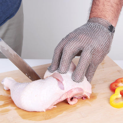Cut Resistant Gloves Food Grade Stainless Steel Metal Mesh Chainmail Gloves