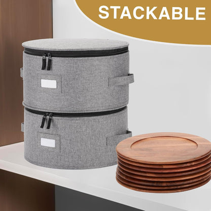 Flatware Storage Case with 5 Adjustable Compartments - Tableware Utensil Chest with Carrying Handles - Protects and Organizes Cutlery and Silverware - Hard Shell and Stackable
