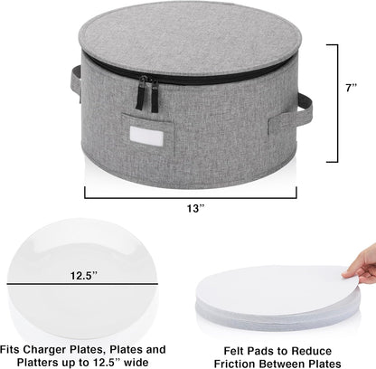 Flatware Storage Case with 5 Adjustable Compartments - Tableware Utensil Chest with Carrying Handles - Protects and Organizes Cutlery and Silverware - Hard Shell and Stackable
