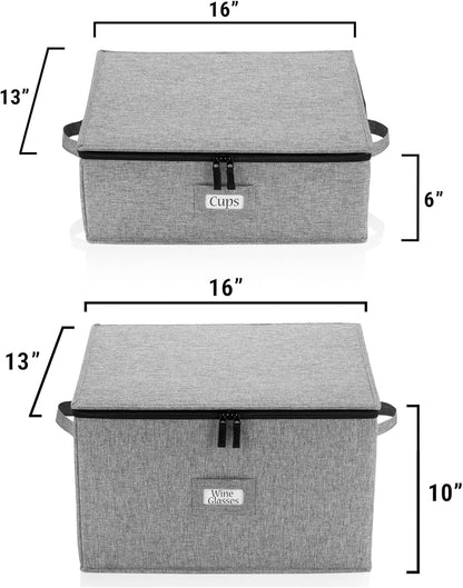 Flatware Storage Case with 5 Adjustable Compartments - Tableware Utensil Chest with Carrying Handles - Protects and Organizes Cutlery and Silverware - Hard Shell and Stackable