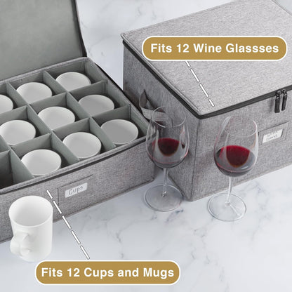 Flatware Storage Case with 5 Adjustable Compartments - Tableware Utensil Chest with Carrying Handles - Protects and Organizes Cutlery and Silverware - Hard Shell and Stackable