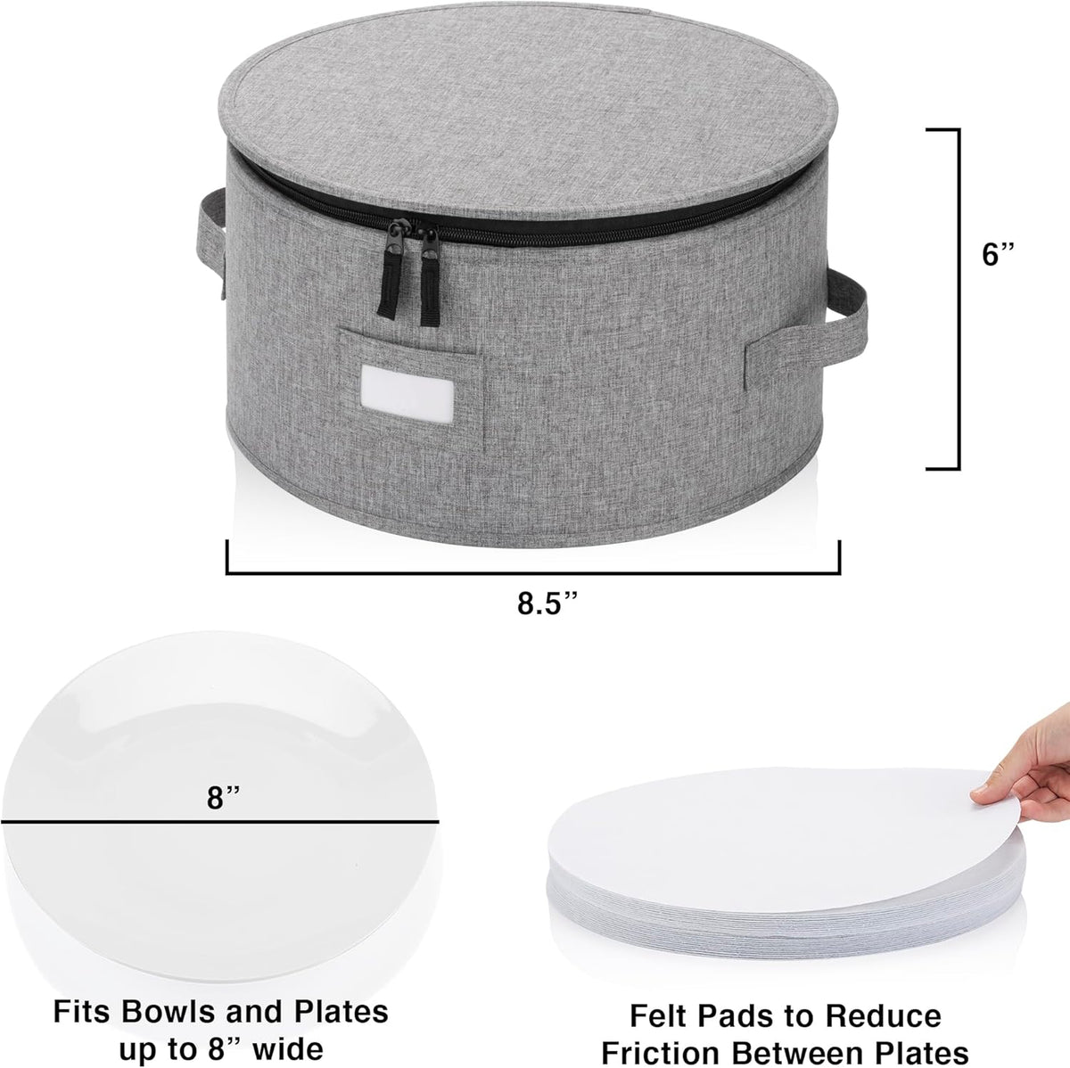 Flatware Storage Case with 5 Adjustable Compartments - Tableware Utensil Chest with Carrying Handles - Protects and Organizes Cutlery and Silverware - Hard Shell and Stackable