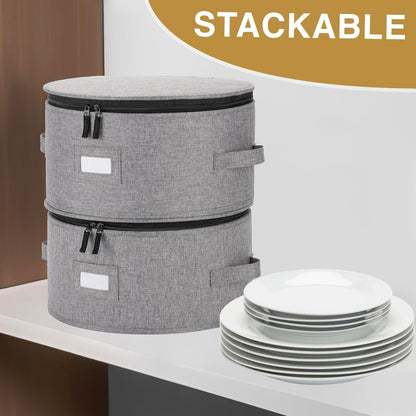 Flatware Storage Case with 5 Adjustable Compartments - Tableware Utensil Chest with Carrying Handles - Protects and Organizes Cutlery and Silverware - Hard Shell and Stackable
