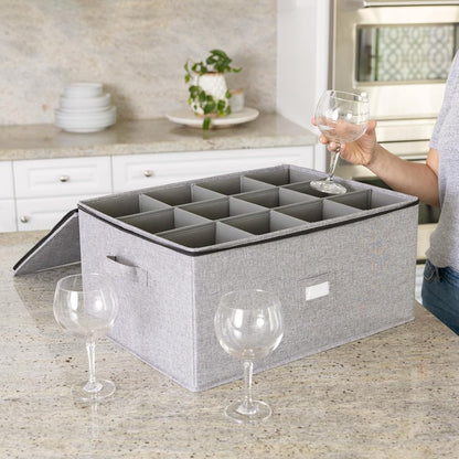 Flatware Storage Case with 5 Adjustable Compartments - Tableware Utensil Chest with Carrying Handles - Protects and Organizes Cutlery and Silverware - Hard Shell and Stackable