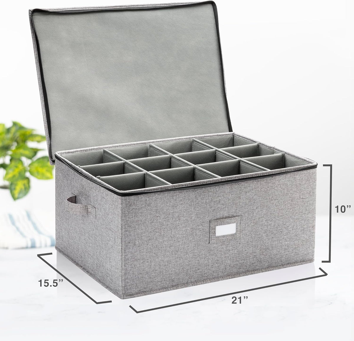 Flatware Storage Case with 5 Adjustable Compartments - Tableware Utensil Chest with Carrying Handles - Protects and Organizes Cutlery and Silverware - Hard Shell and Stackable