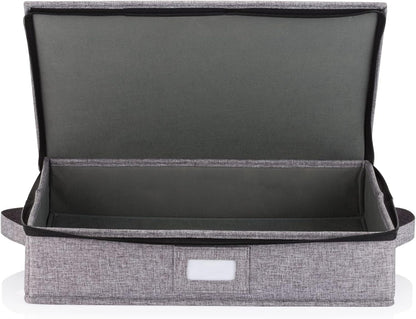Flatware Storage Case with 5 Adjustable Compartments - Tableware Utensil Chest with Carrying Handles - Protects and Organizes Cutlery and Silverware - Hard Shell and Stackable