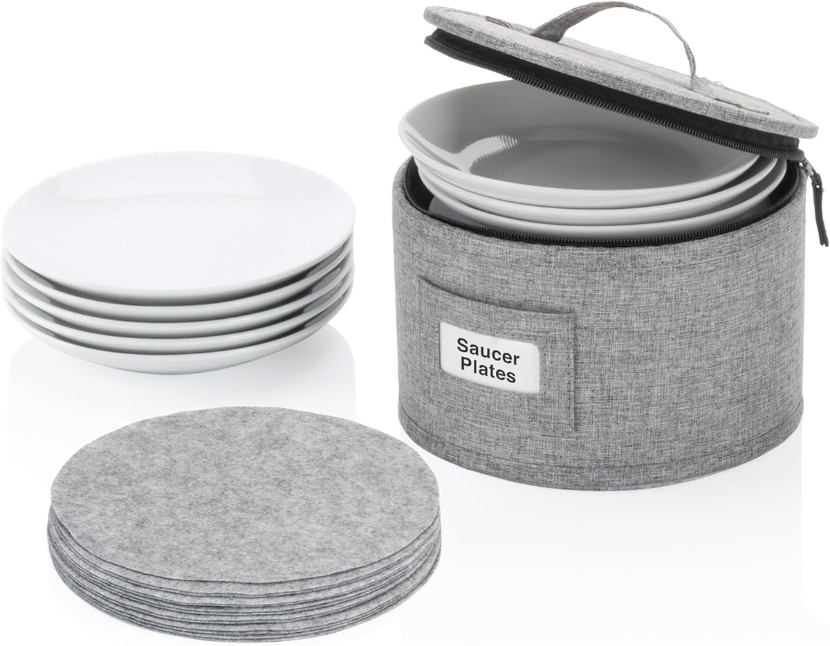 Flatware Storage Case with 5 Adjustable Compartments - Tableware Utensil Chest with Carrying Handles - Protects and Organizes Cutlery and Silverware - Hard Shell and Stackable