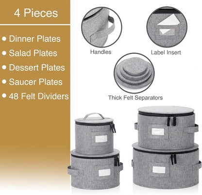 Flatware Storage Case with 5 Adjustable Compartments - Tableware Utensil Chest with Carrying Handles - Protects and Organizes Cutlery and Silverware - Hard Shell and Stackable