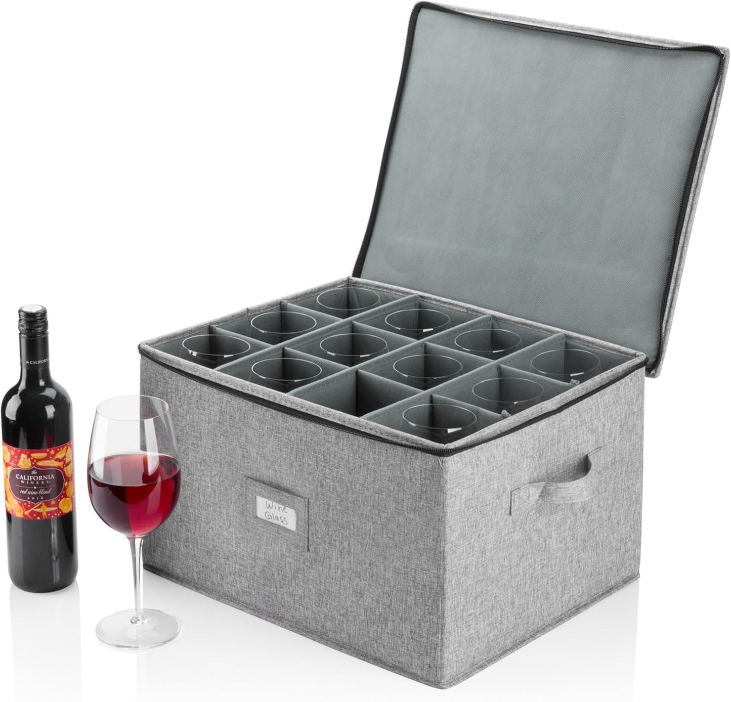 Flatware Storage Case with 5 Adjustable Compartments - Tableware Utensil Chest with Carrying Handles - Protects and Organizes Cutlery and Silverware - Hard Shell and Stackable