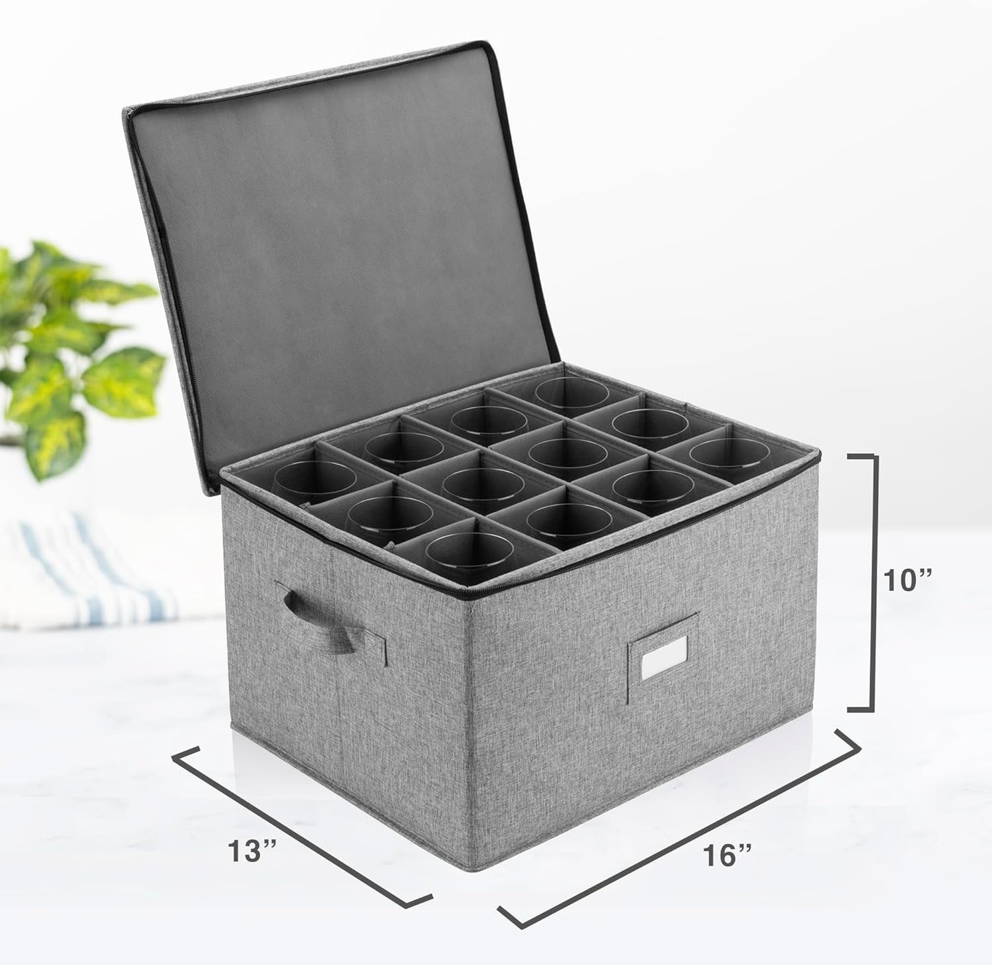 Flatware Storage Case with 5 Adjustable Compartments - Tableware Utensil Chest with Carrying Handles - Protects and Organizes Cutlery and Silverware - Hard Shell and Stackable