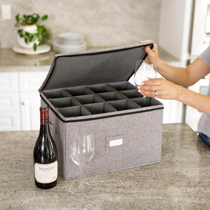 Flatware Storage Case with 5 Adjustable Compartments - Tableware Utensil Chest with Carrying Handles - Protects and Organizes Cutlery and Silverware - Hard Shell and Stackable