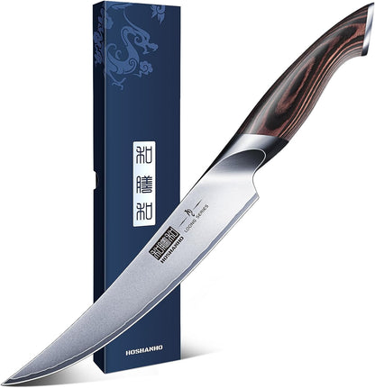 Boning Knife 6 Inch, Ultra Sharp Japanese Fillet Knife for Fish | Professional High Carbon Stainless Steel Sharp Kitchen Filleting Knives for Meat Cutting, Ergonomic Handle, Gift for Chefs