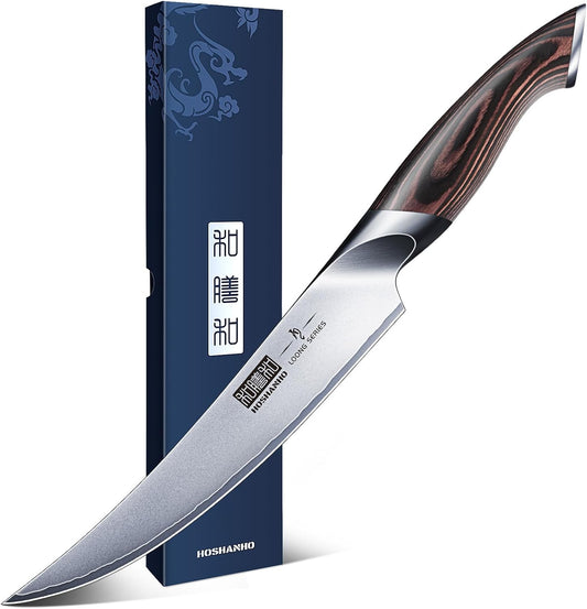 Boning Knife 6 Inch, Ultra Sharp Japanese Fillet Knife for Fish | Professional High Carbon Stainless Steel Sharp Kitchen Filleting Knives for Meat Cutting, Ergonomic Handle, Gift for Chefs