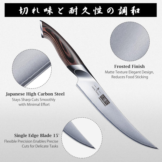 Boning Knife 6 Inch, Ultra Sharp Japanese Fillet Knife for Fish | Professional High Carbon Stainless Steel Sharp Kitchen Filleting Knives for Meat Cutting, Ergonomic Handle, Gift for Chefs