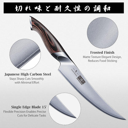 Boning Knife 6 Inch, Ultra Sharp Japanese Fillet Knife for Fish | Professional High Carbon Stainless Steel Sharp Kitchen Filleting Knives for Meat Cutting, Ergonomic Handle, Gift for Chefs