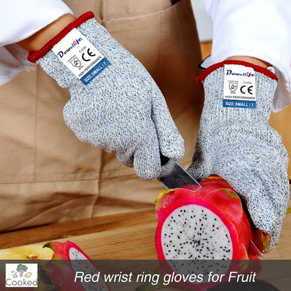 Cut Resistant Gloves Food Grade Level 5 Protection, Safety Kitchen Cuts Gloves for Oyster Shucking, Fish Fillet Processing, Mandolin Slicing, Meat Cutting and Wood Carving. (X-Large)