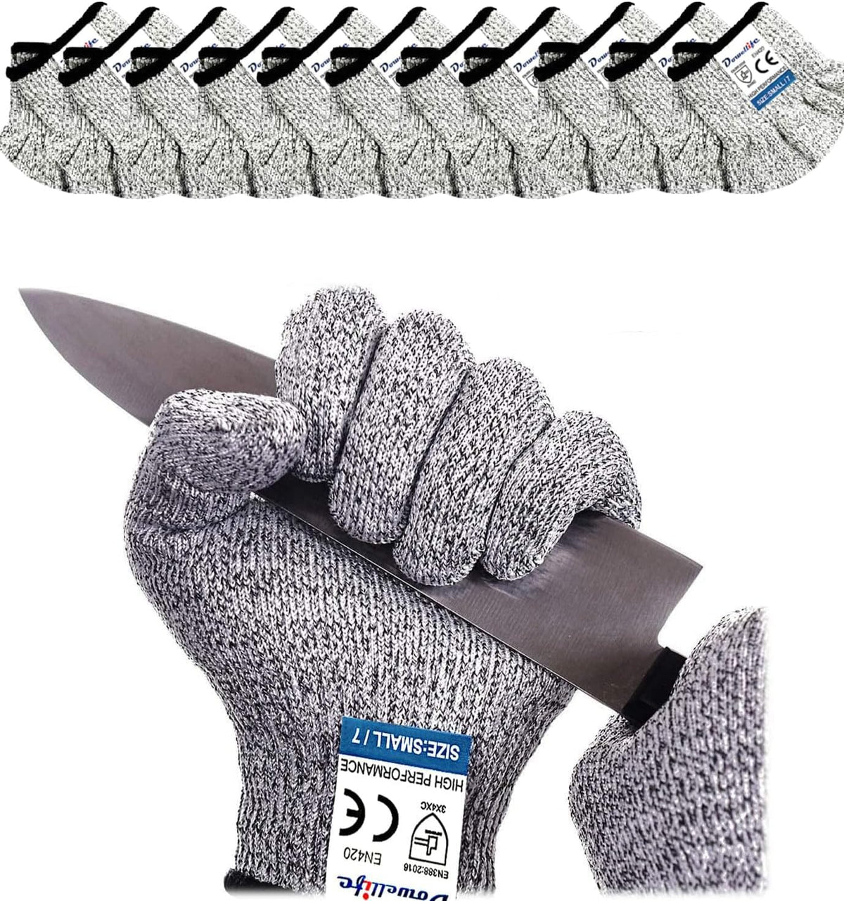 Cut Resistant Gloves Food Grade Level 5 Protection, Safety Kitchen Cuts Gloves for Oyster Shucking, Fish Fillet Processing, Mandolin Slicing, Meat Cutting and Wood Carving. (X-Large)