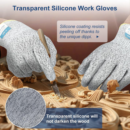 Cut Resistant Gloves Food Grade Level 5 Protection, Safety Kitchen Cuts Gloves for Oyster Shucking, Fish Fillet Processing, Mandolin Slicing, Meat Cutting and Wood Carving. (X-Large)