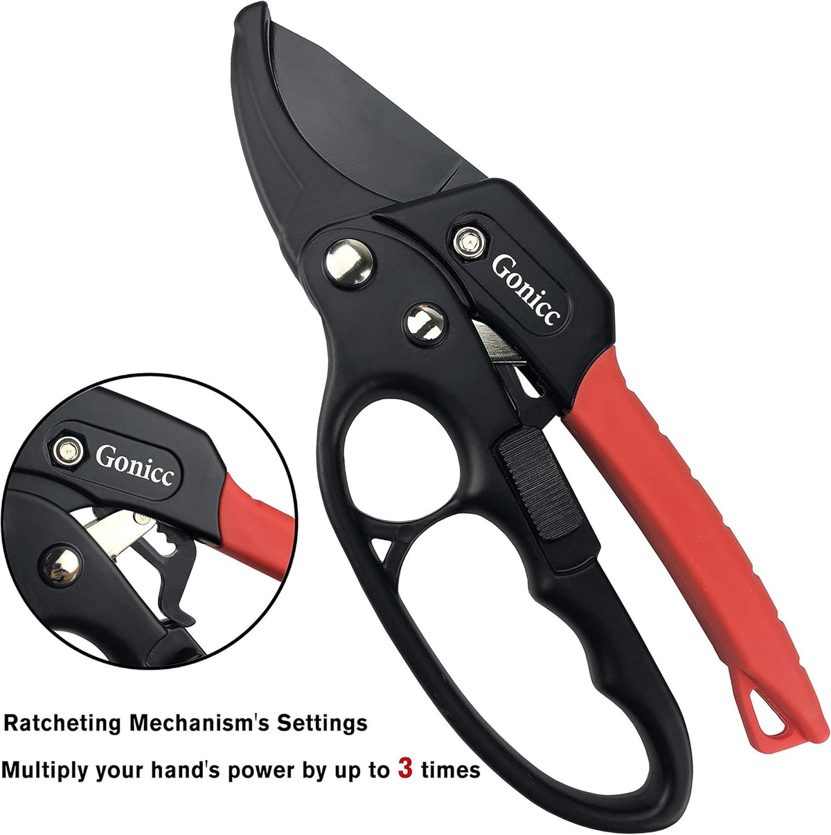 8" Professional Premium Bypass Titanium Pruning Shears(GPPS-1003) | Titanium coated SK5 steel blade, Ergonomic non-slip handle, Sap groove anti-stick design, Cuts up to 3/4" branches